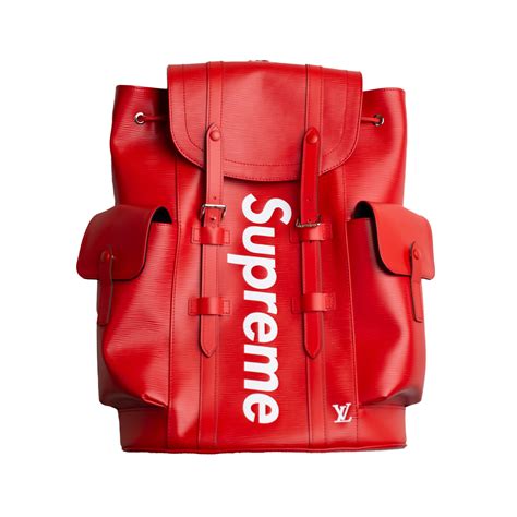 louis vuitton red supreme backpack|louis vuitton supreme backpack men.